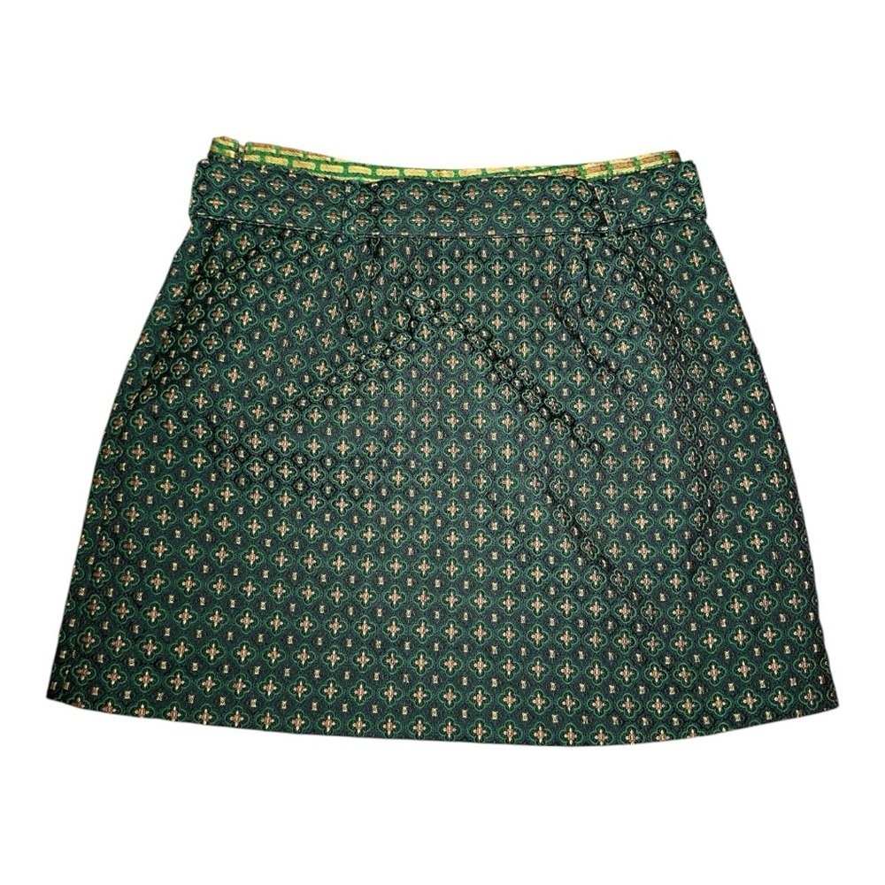 Urban Outfitters UO Peggy Belted green and gold brocade Mini Skirt size SP - Picture 6 of 13